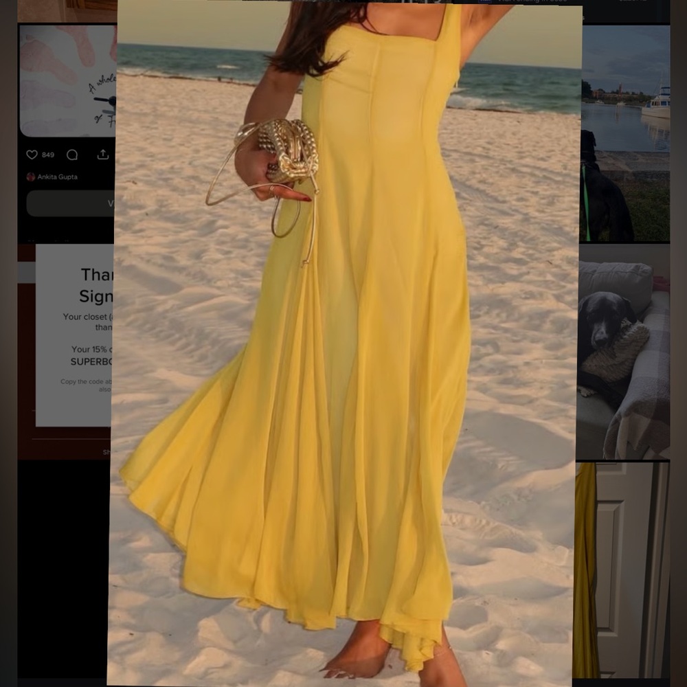 Zara Vibrant Yellow Maxi Dress